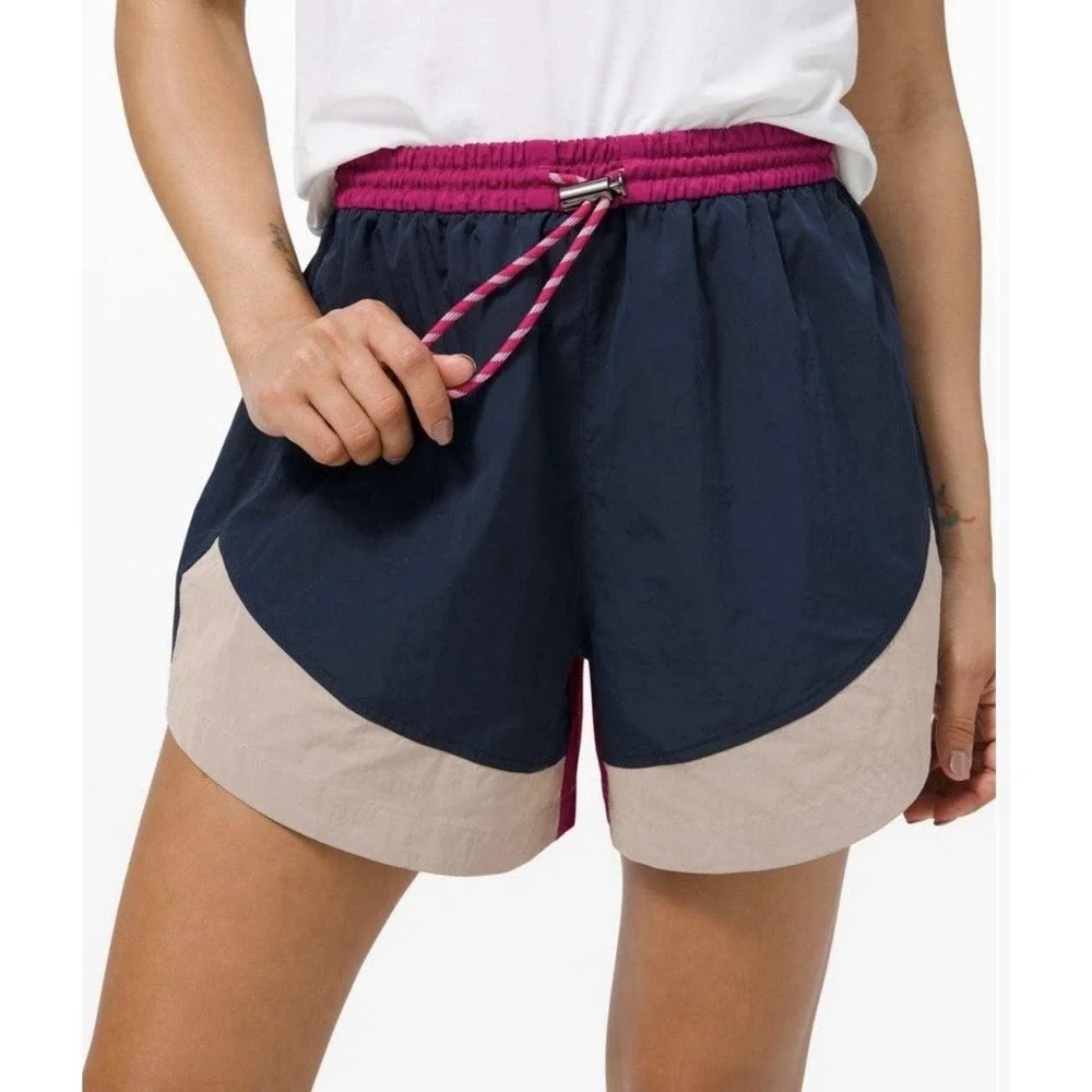 Lululemon Evergreen Shorts Size 6 Colorblock Glyde Water-Repellent Trail Hiking